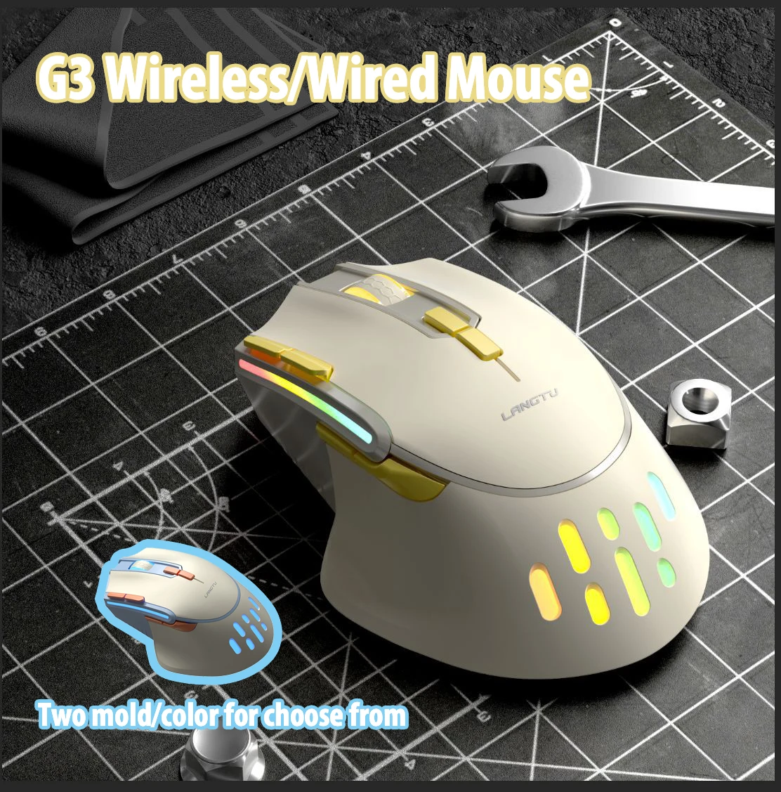 

Langtu G3 Mouse Wireless Gaming Wired USB Mouse Bluetooth Gamer Ratón Office Game RGB DPL Macro Computer Laptop Accessories