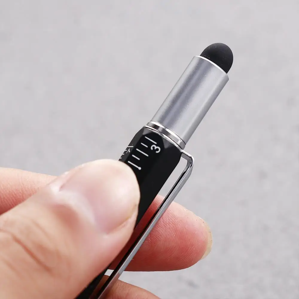 in 1 DIY Gadget Level Meter Pen Tool Capaciative pen Cross Screwdriver Ballpoint Pen Replacement refill Flat-blade Screwdriver