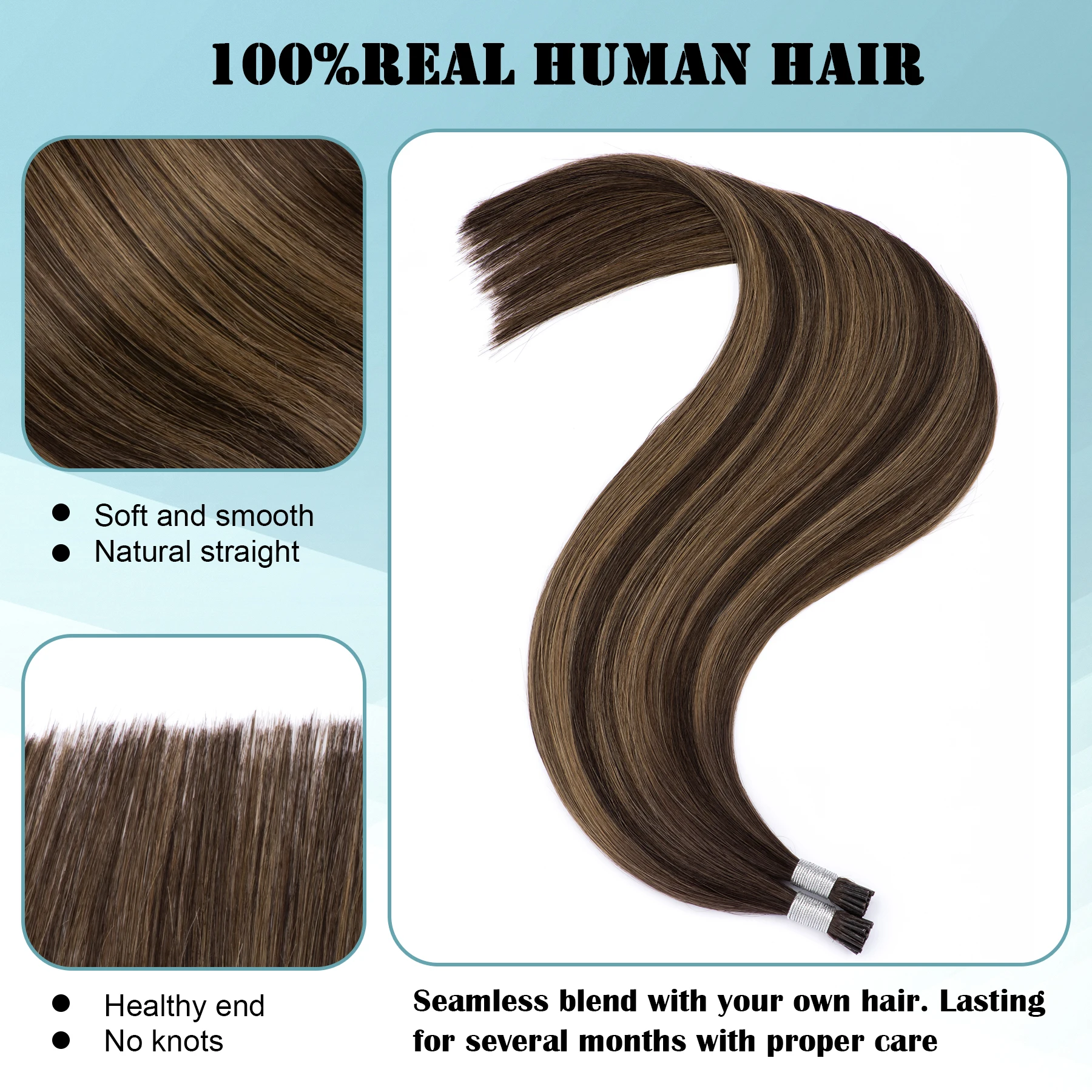 I Tip Hair Extensions Remy Human Hair Straight Black Brown Blonde Extensions ITip Human