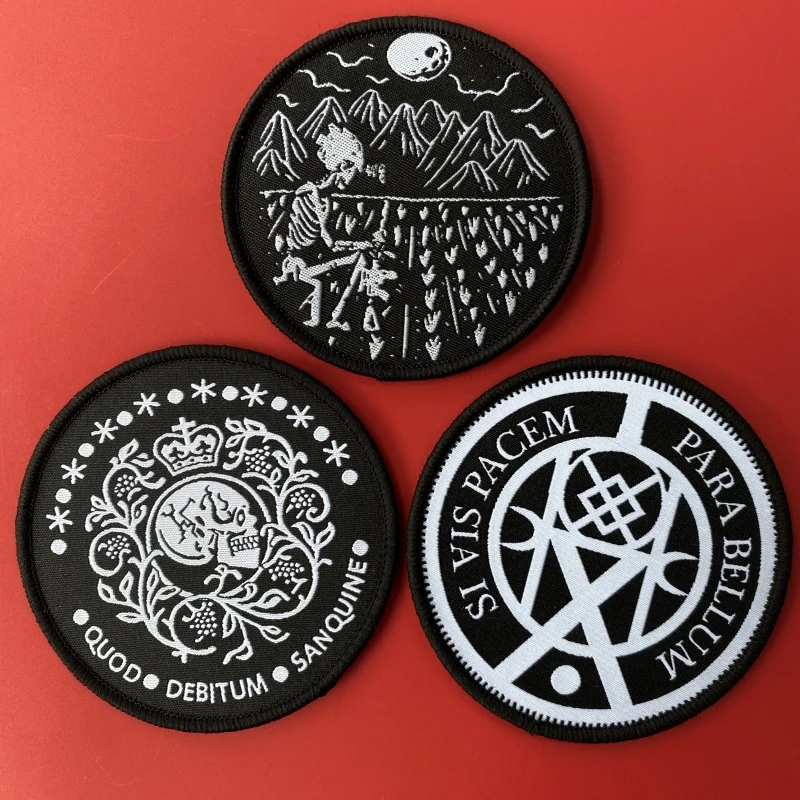 Schädel Taktische Aufkleber Nachtsichtgerät Patch Quod Debitum Sanquine Haken und Schleife SI VIS PACEM PARA BELLUM Stoff Patches