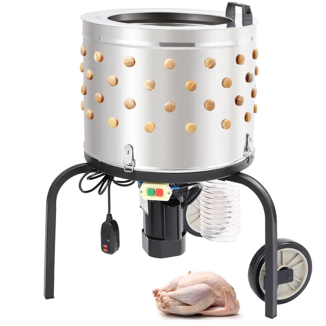 19361-e0ee1a.jpg SucceBuy Chicken Plucker Machine 20inch Diameter Stainless Steel Drum 108 Soft Fingers 500W Poultry Plucking Debris Collection