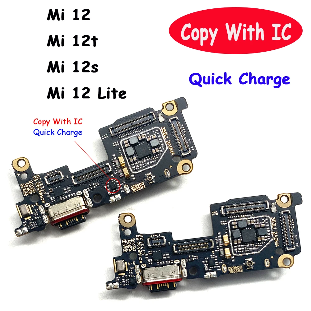 

100% Tested Dock Connector USB Charger Charging Port Flex Cable Board With Microphone For Xiaomi Mi 12 Lite 12S 12T Pro 12