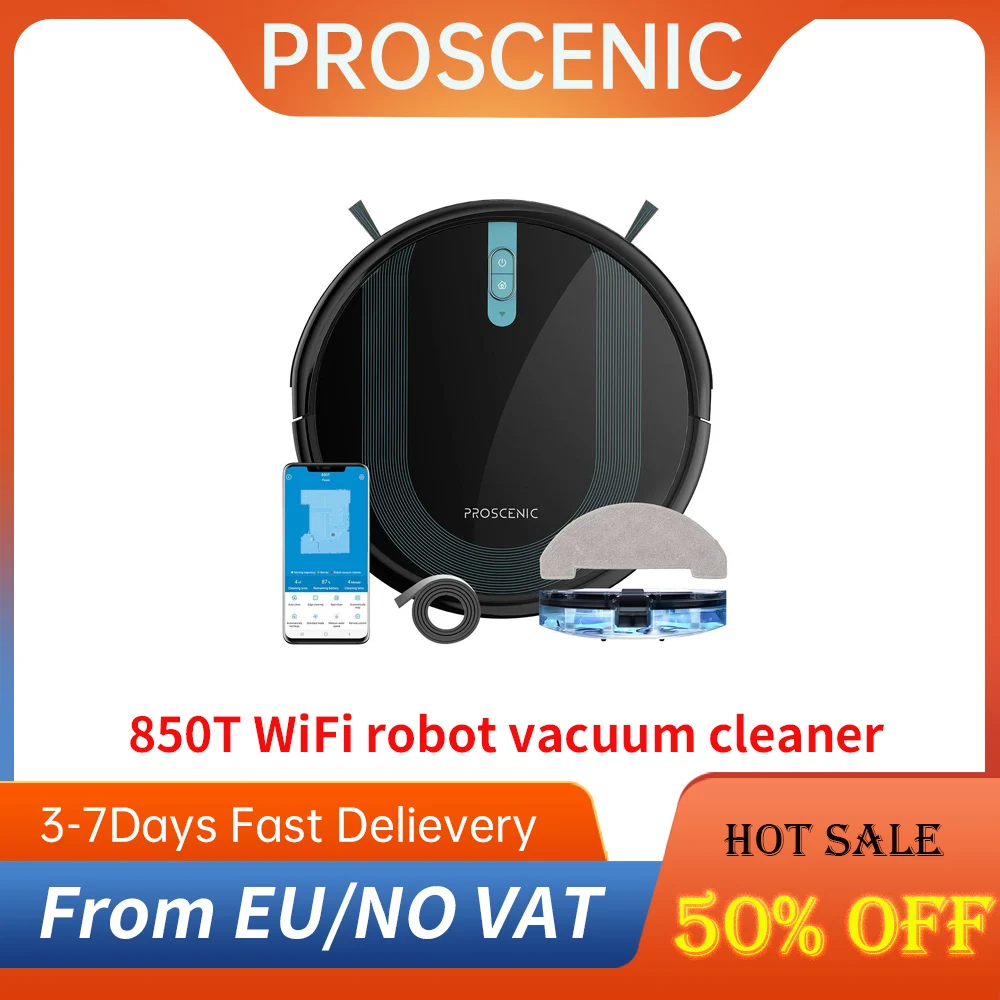 Proscenic 850T Wifi Robot Aspirapolvere Robot Aspirapolvere Alexa E Google Home & App Control Robot Aspirapolvere