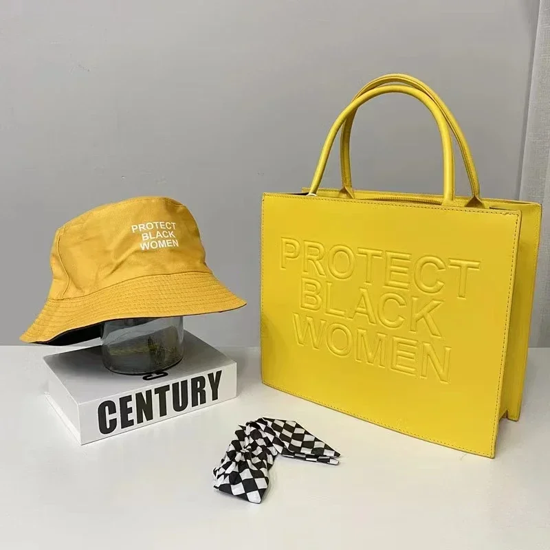 2023 Luxury TOTE Handbags for Women Bag Purse And Hat Set Ladies Leather Protect Black People Bag Women Set Bucket Hat