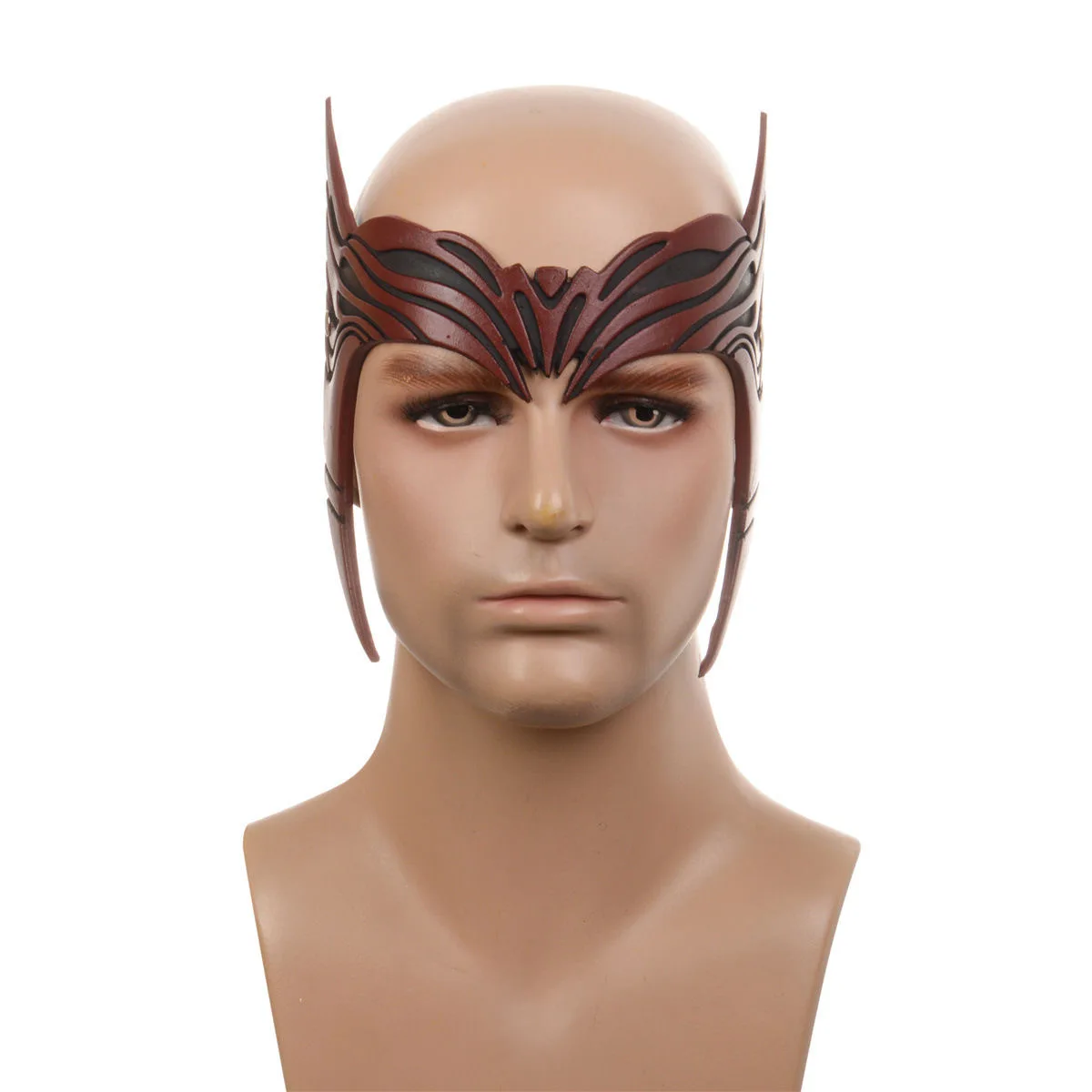 Superhero Scarlet Witch Crown Cosplay Costume Wanda PU Mask Headwear Headdress Halloween Party Unisex Prop
