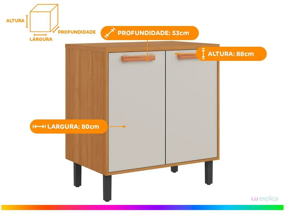 Balcão de Cozinha para Forno ou Micro-ondas Itatiaia 2 Portas Nápoles 6