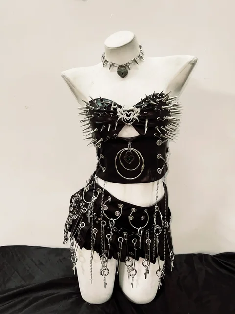 Cropped Spikey Top and Skirt 2