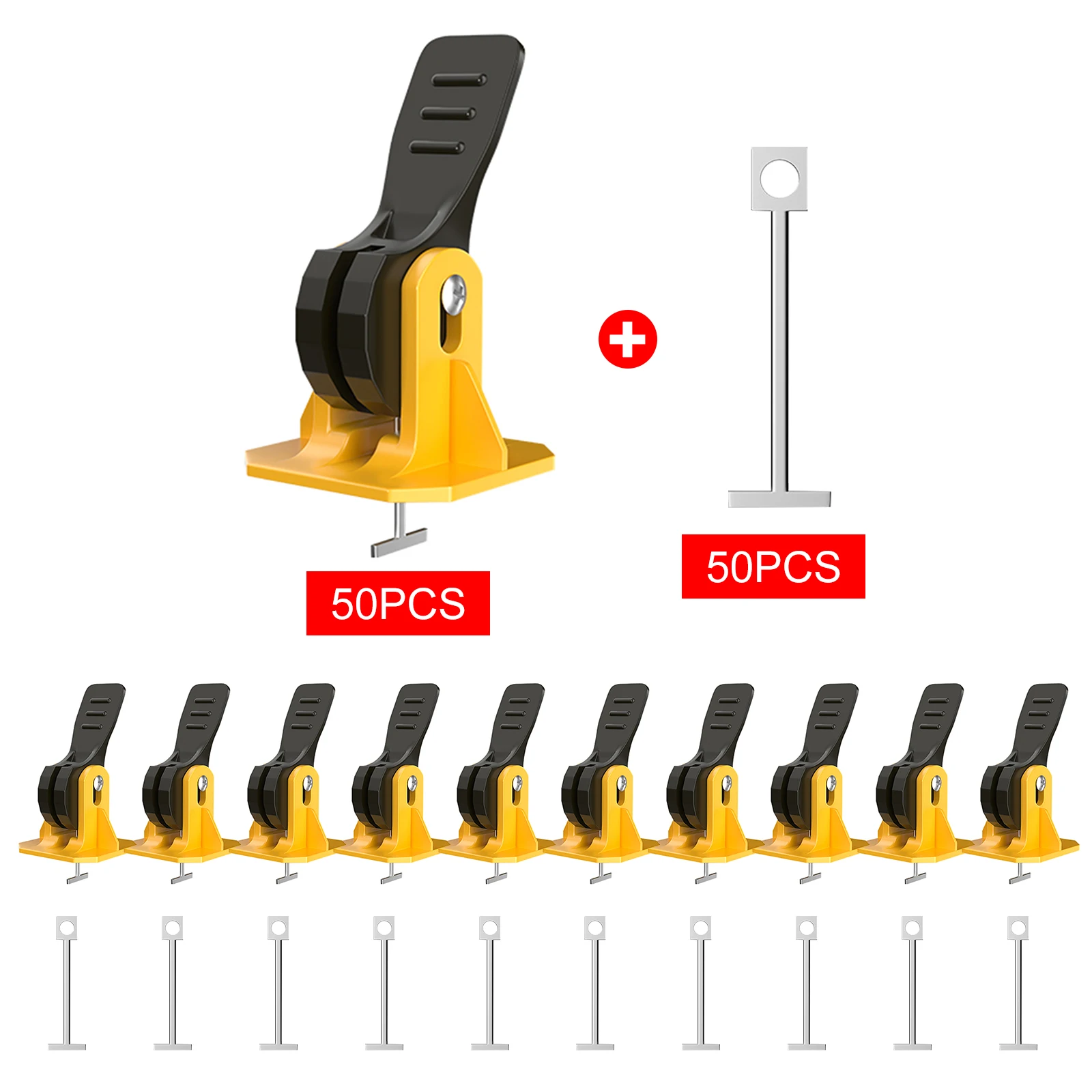 

50pcs Construction Tools Tile Leveler Adjuster Plastic Positioning Artifacts Leveler Locator Spacers for Flooring Tile Wall