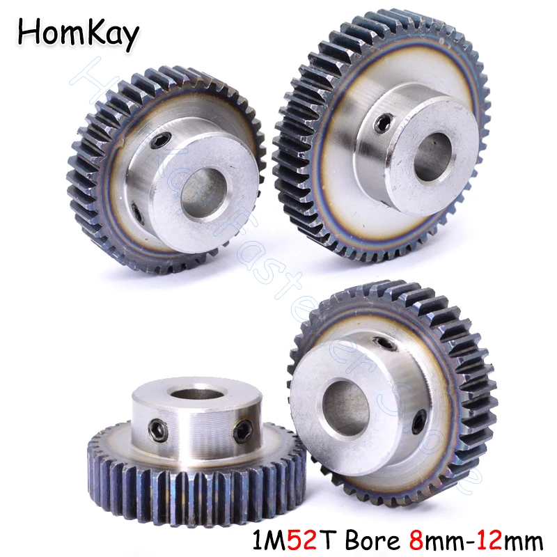 

Mod 1 52T Spur Gear Bore 8 10 12mm 45# Steel Transmission Gears 1 Module 52 Tooth Motor Pinion DIY Accessories Parts