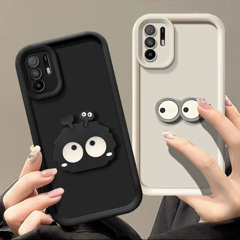 Cute 3D Eyes Coalball Silicone Shockproof Phone Case