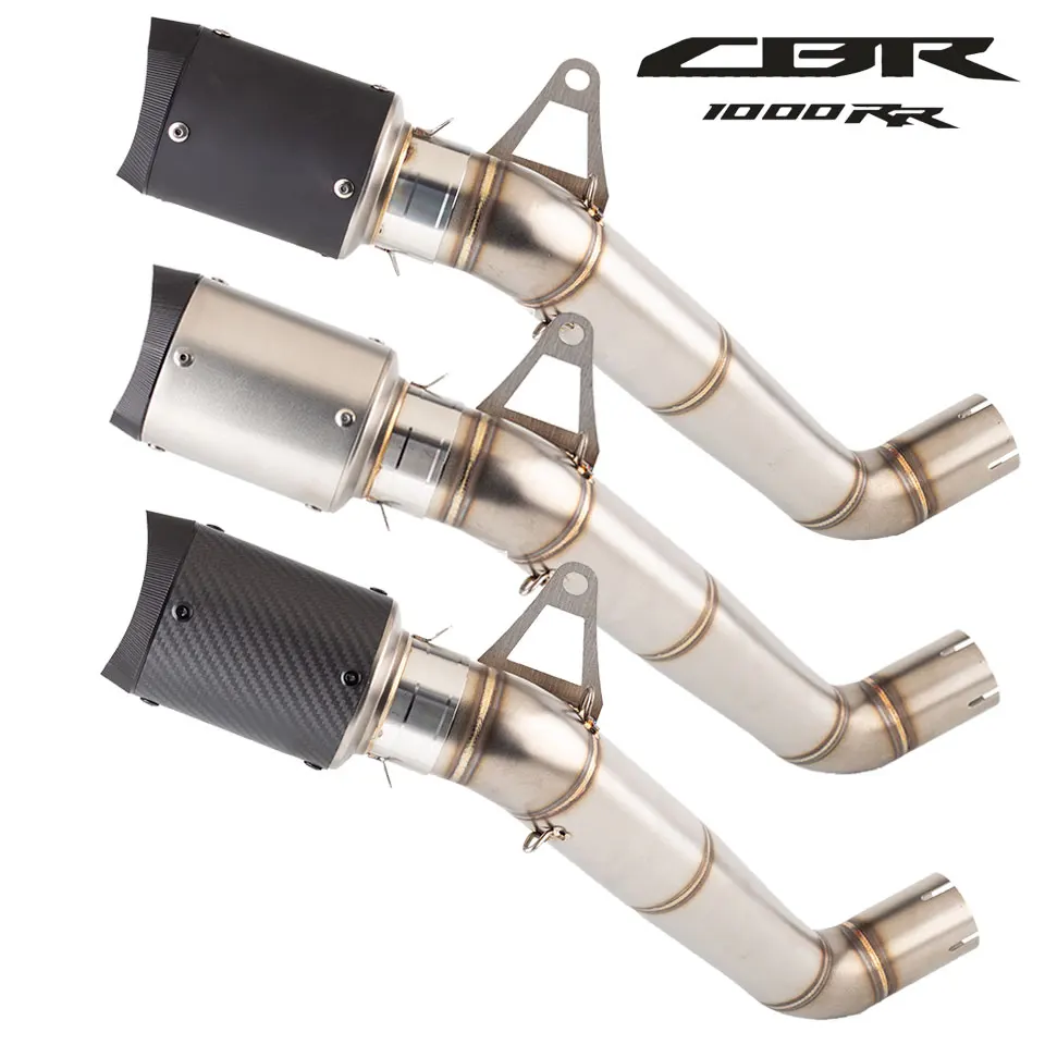 Motorcycle muffler For HONDA CBR1000RR CBR 1000R 2008-2016 Motorcycle 60mm Exhaust with Middle Link Pipe cbr1000rr exhuast