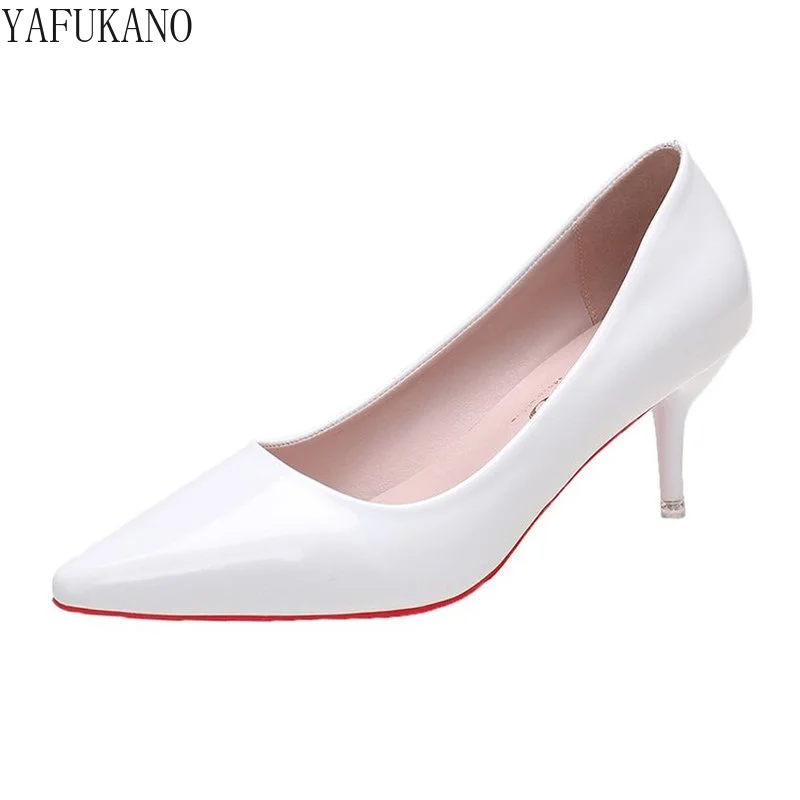 Nude Patent Leather Stiletto Single Shoes 2025 New Sexy Shallow Mouth Pointed Toe High Heels Career Work Shoes Party Pumps 5