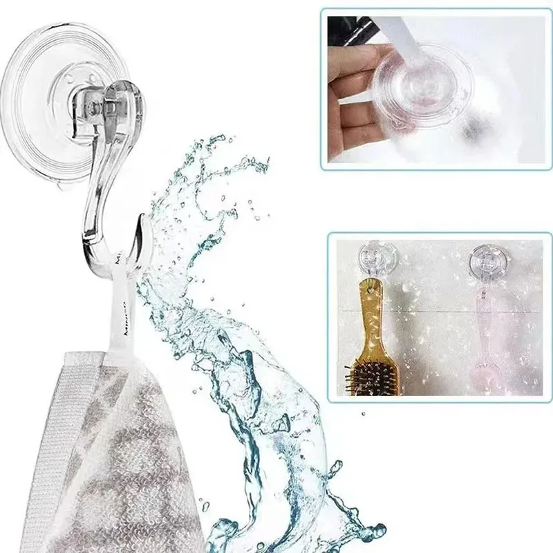 1-50pcs Suction Cup Hooks Clear Reusable Heavy Duty Vacuum Suction Cup Hooks Glass Kitchen Bathroom Storage Rack for Towel multifunctional hooks towel holder suction cup hook