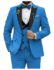 Slim Fit Men Suits Double Groom Formal Business Male Blazer Set Peak Lapel Party Wedding Tuxedo (Jacket+Vest+Pants) 4