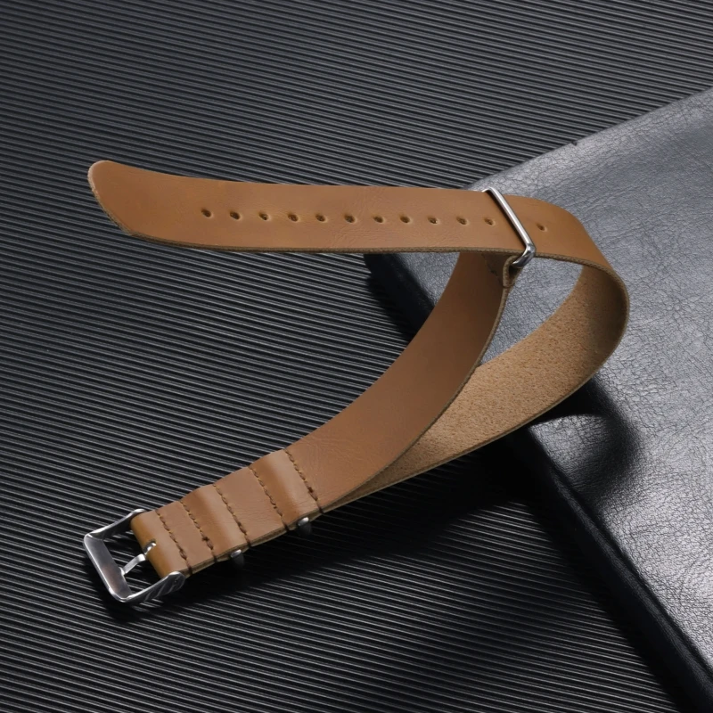 Dark Brown Vintage Leather Watch Band Strap Replacement Belt