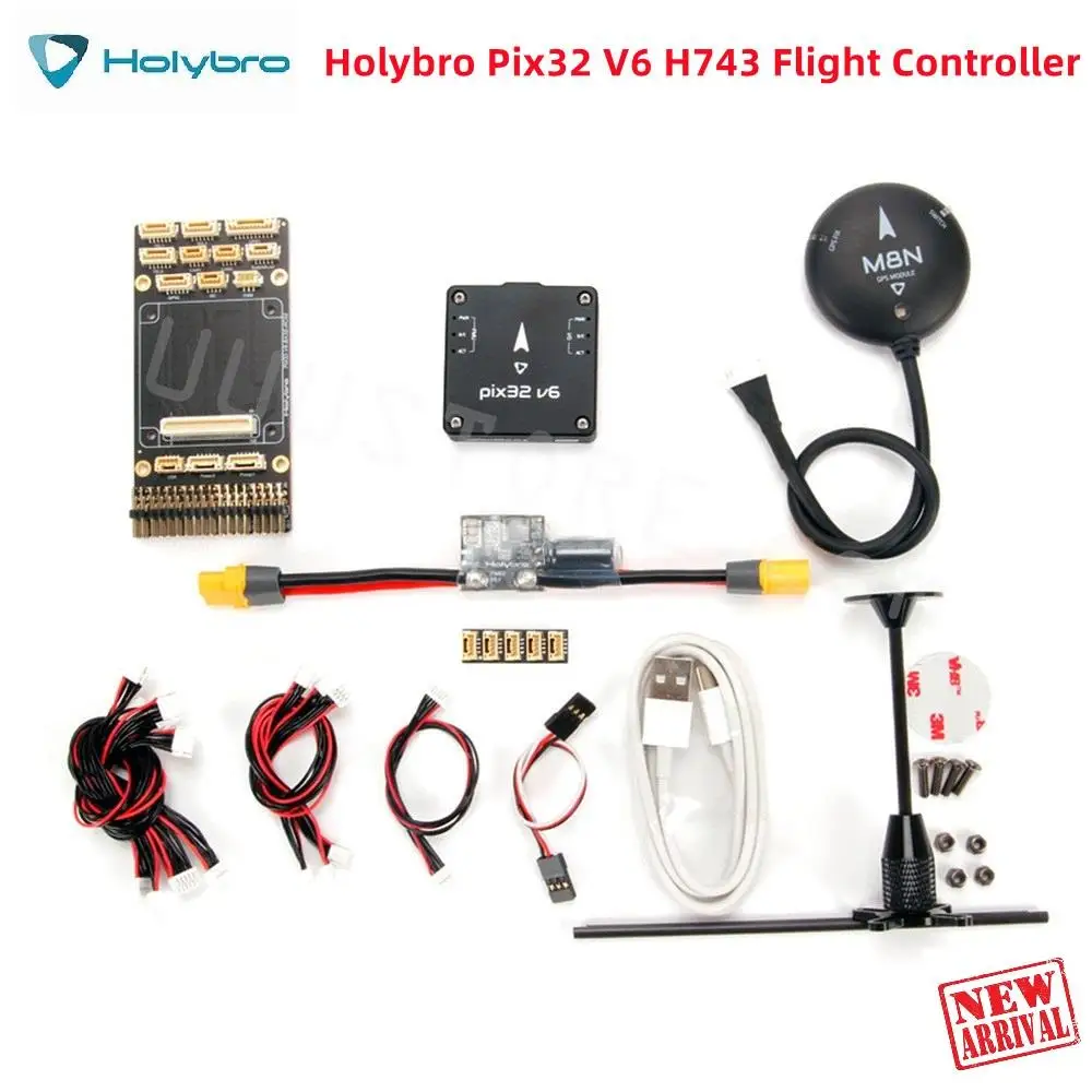 

Полетный контроллер Holybro Pix32 V6 H743 STM32H743 с базовой платой/мини-базовой платой, модуль питания M8N GPS для модели телефона