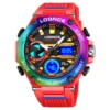 LOQNCE Men Sport Watches Digital Double Time Chronograph Watch Mens LED Chrono Week Display Wristwatches Male montre homme Hour 5