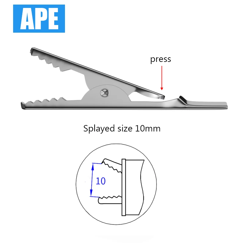 10Pcs Insulation Alligator Clips 2mm Socket Metal Crocodile Clamp Test Accessories Multimeter