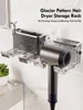 Bathroom Hair Dryer Storage Rack Glacier Patterned Wall Mounted Non Perforated Storage Tube Multifunctional Storage 1