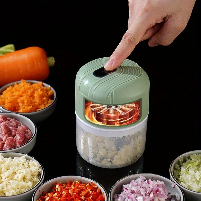 Electric Garlic Purer 250ML Mini Electric Garlic Chopper USB Charging Ginger Vegetable Cutter Food Chopper Kitchen Tools 3