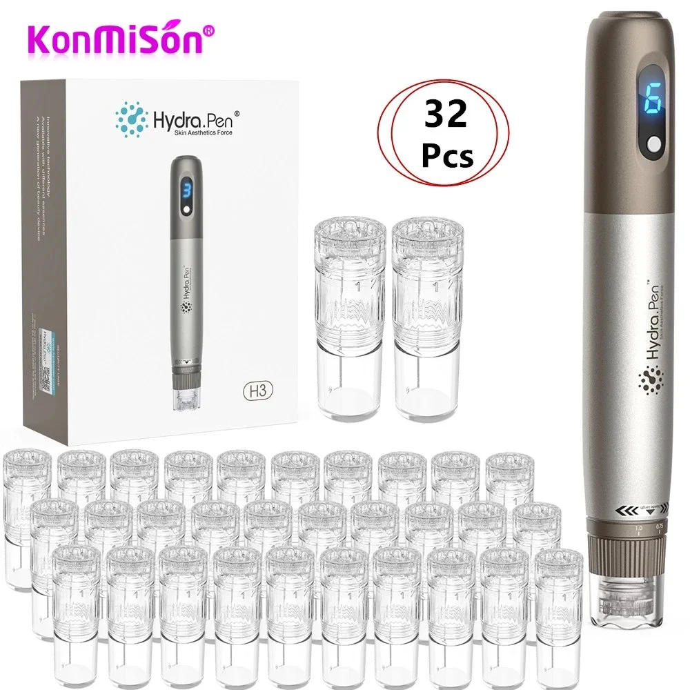 Hydra.Pen H3 Microneedling Wireless Con Cartucce Ad Ago Da 32 Pezzi Micro Ago Professionale Antirughe Acne Skin Stringere Sbiancare