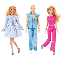 New Kawaii Items Fashion Man Woman Clothes Kids Toys Lover Wear Free Shipping Dolly Accessories For Barbie Ken DIY Children Game