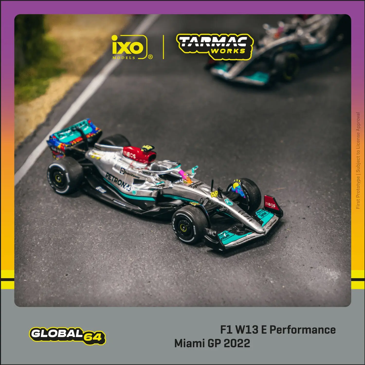 

TW в наличии 1:64 F1 W13 E Performance Miami Grand Prix 2022 коллекция литых под давлением моделей автомобилей, миниатюрные Tarmac Works