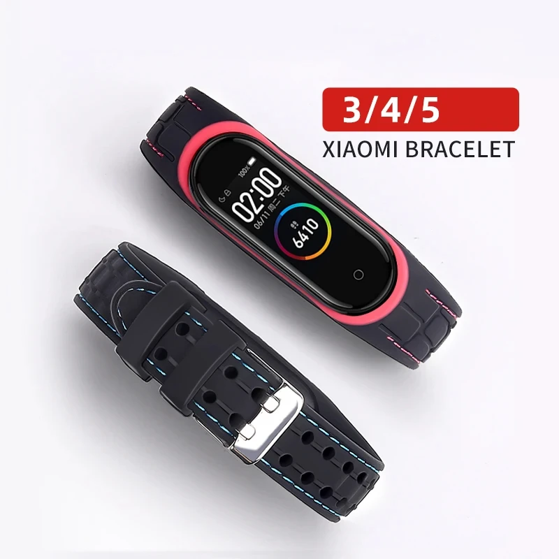 Silikonarmband für Xiaomi Mi Band 4, Sport-Gummiarmband, Ersatz-Smartwatch-Armband für Mi Band 3 4 5 6 7 Armband – Detail 4