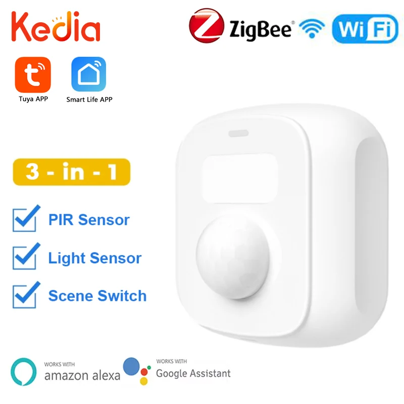 Tuya Mini Human Wifi Zigbee motion sensor Movement Body PIR Light Sensor Scene Switch Function Smart Life For Google Home Alexa