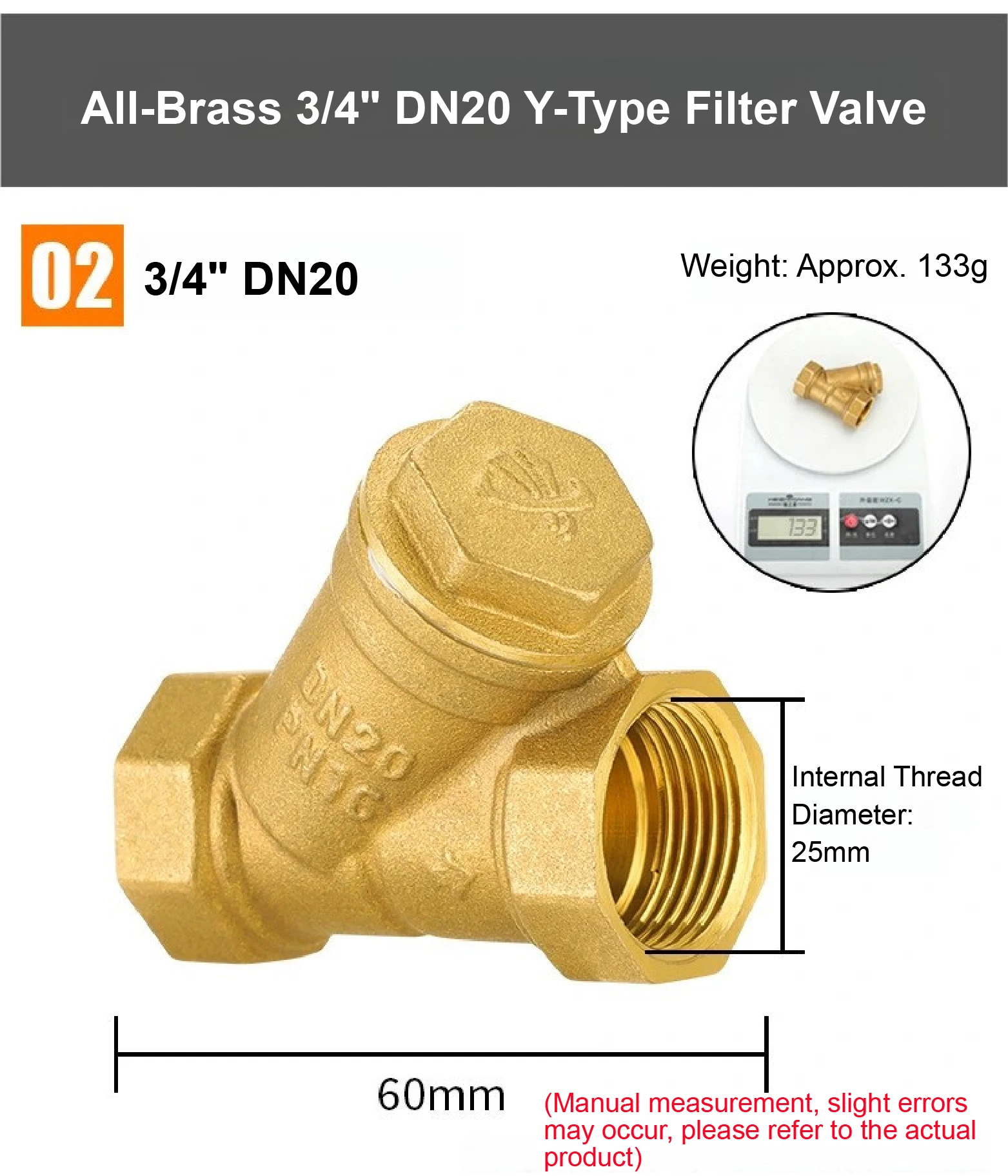 Inline Brass Y Strainer Valve Threaded Female PN16 Sediment Filter with SS Mesh