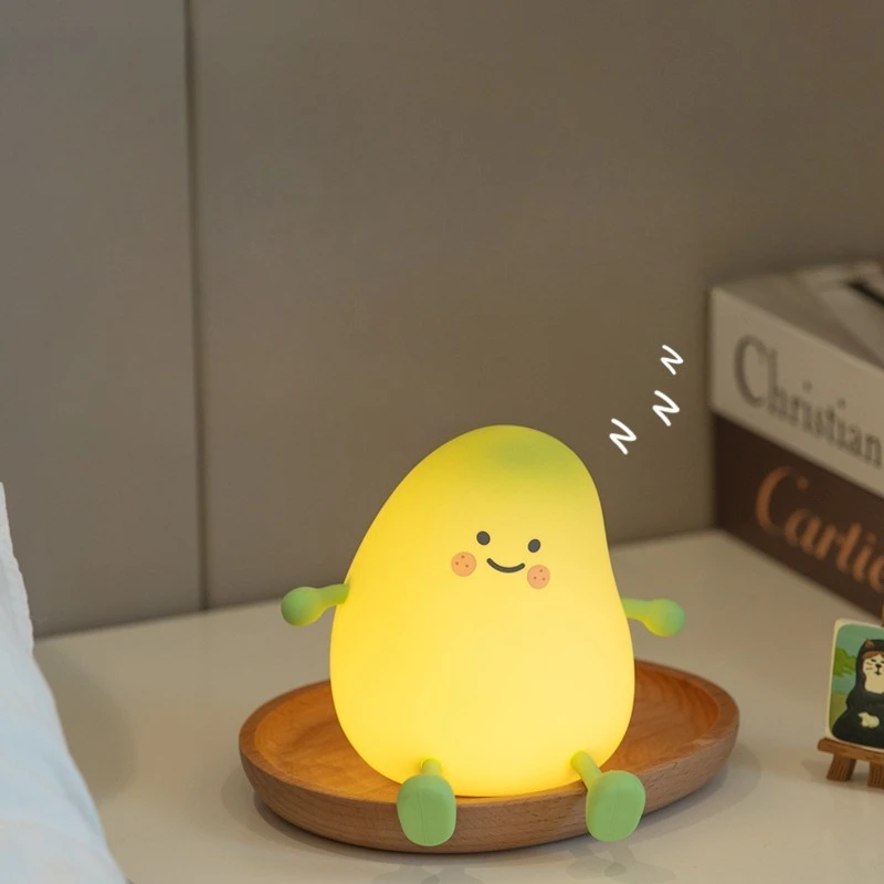Qingmang Silicone Lamp Timed Sleep Atmosphere Pat Lamp Phone Holder Children's Gift Fruit Shape Design Creativity Interesting