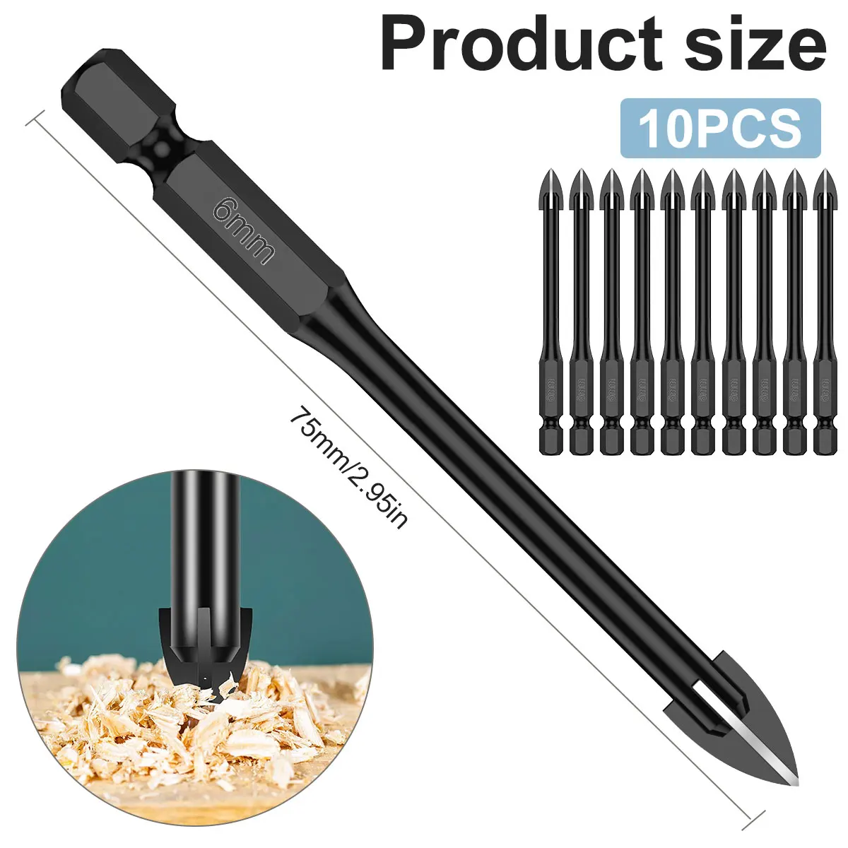 Tungsten Carbide Drill Bits Set for Ceramic Glass Brick