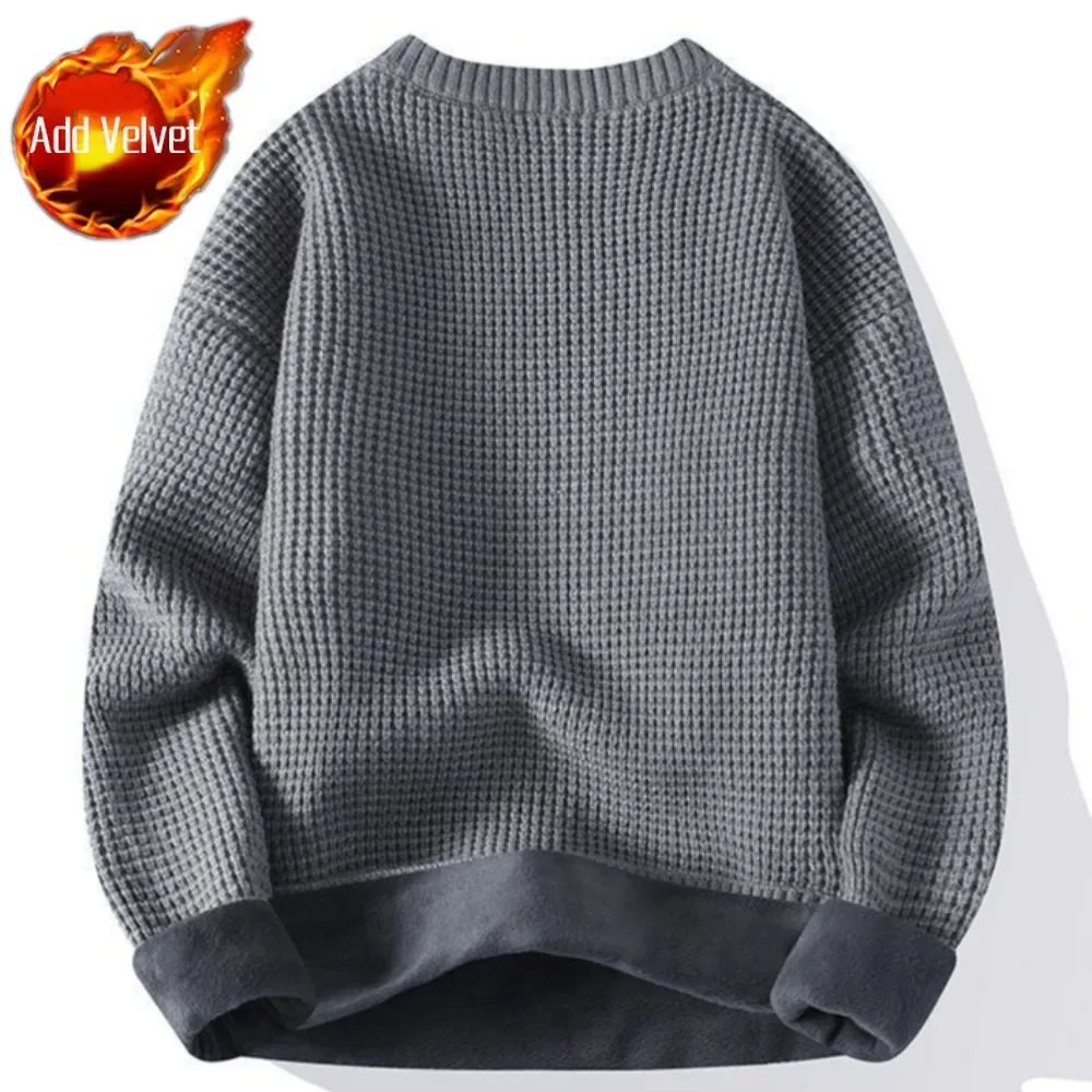 thumbnail image 1 of Suéteres de punto con cuello redondo y cuello redondo para hombre, ropa popular coreana, jersey para hombre, top holgado de alta calidad a la moda, 1 of 5