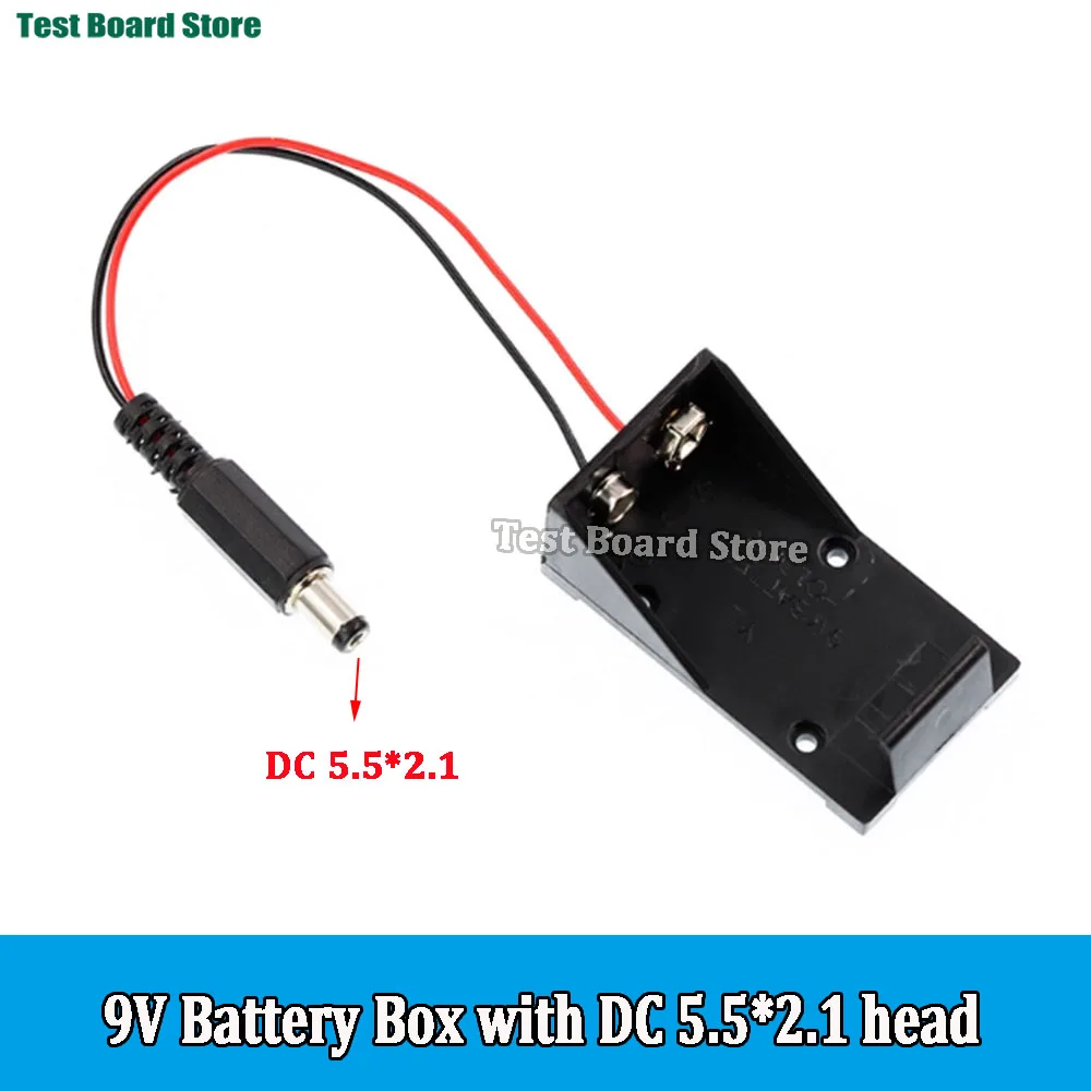 Battery Holder with Switch and Wire Lead Featuring 5.5x2.1mm Plug