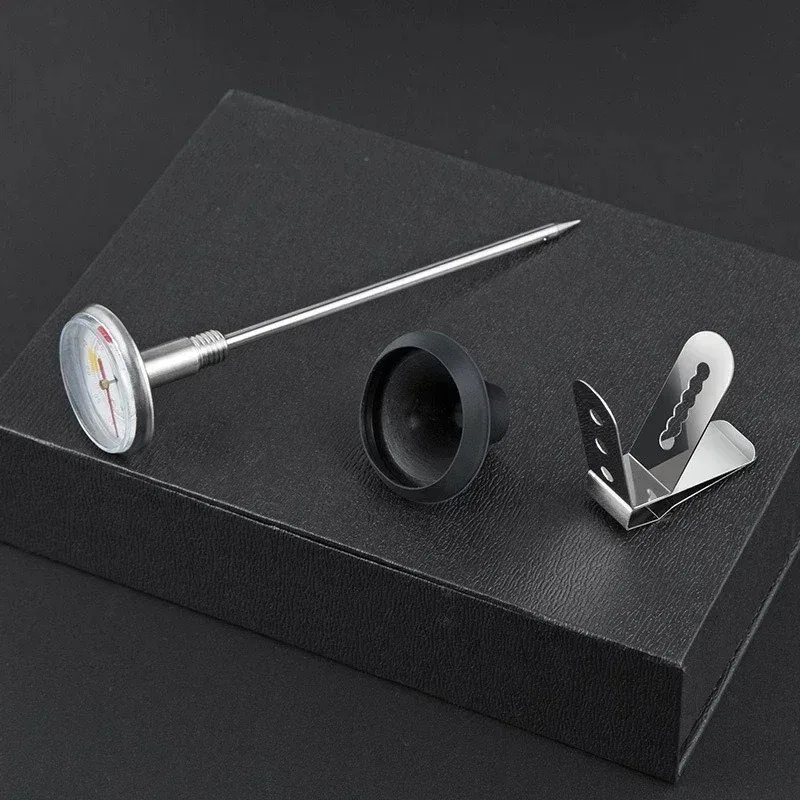 Stainless Steel Coffee Milk Frothing Jug with Thermometer, Instant Read Barista Thermometer