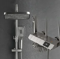 Piano Key Gun Gray Digital Display Shower System 4 Function Bathroom Rain Shower Combo Set with 3 Mode Bidet Sprayer 2