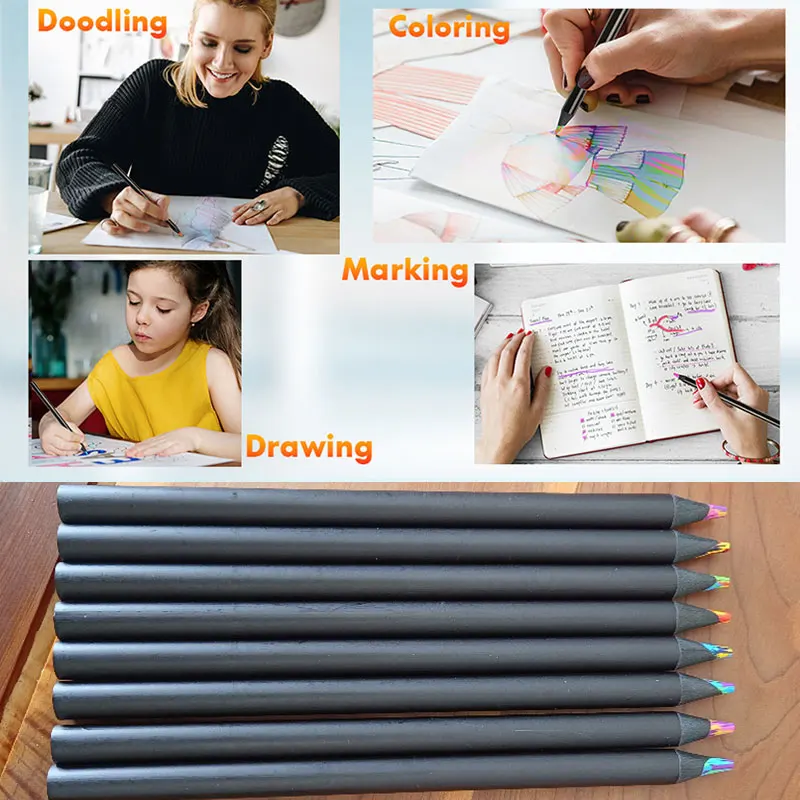 8pcs Crayon Color Pencil Set Rainbow Pencils for Kids Gifts Wood