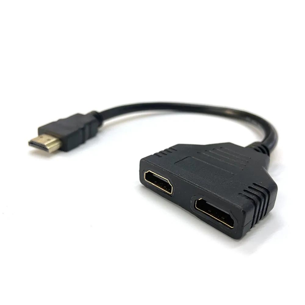 1 Input 2 HDMI Compatible Splitter Cable HD 1080P Video Switcher Adapter Output Port Hub For X-box PS3/4 DVD HDTV PC Laptop TV