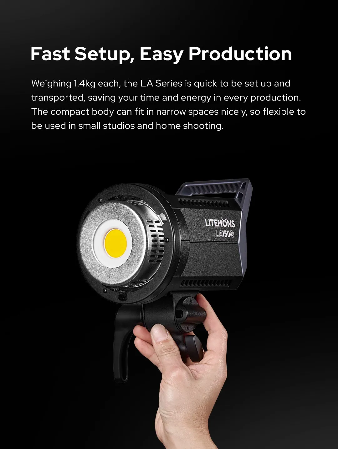 LA200D LA200BI 230W LA150D LA150BI 190W LED Video Light LCD Panel Continuous Out