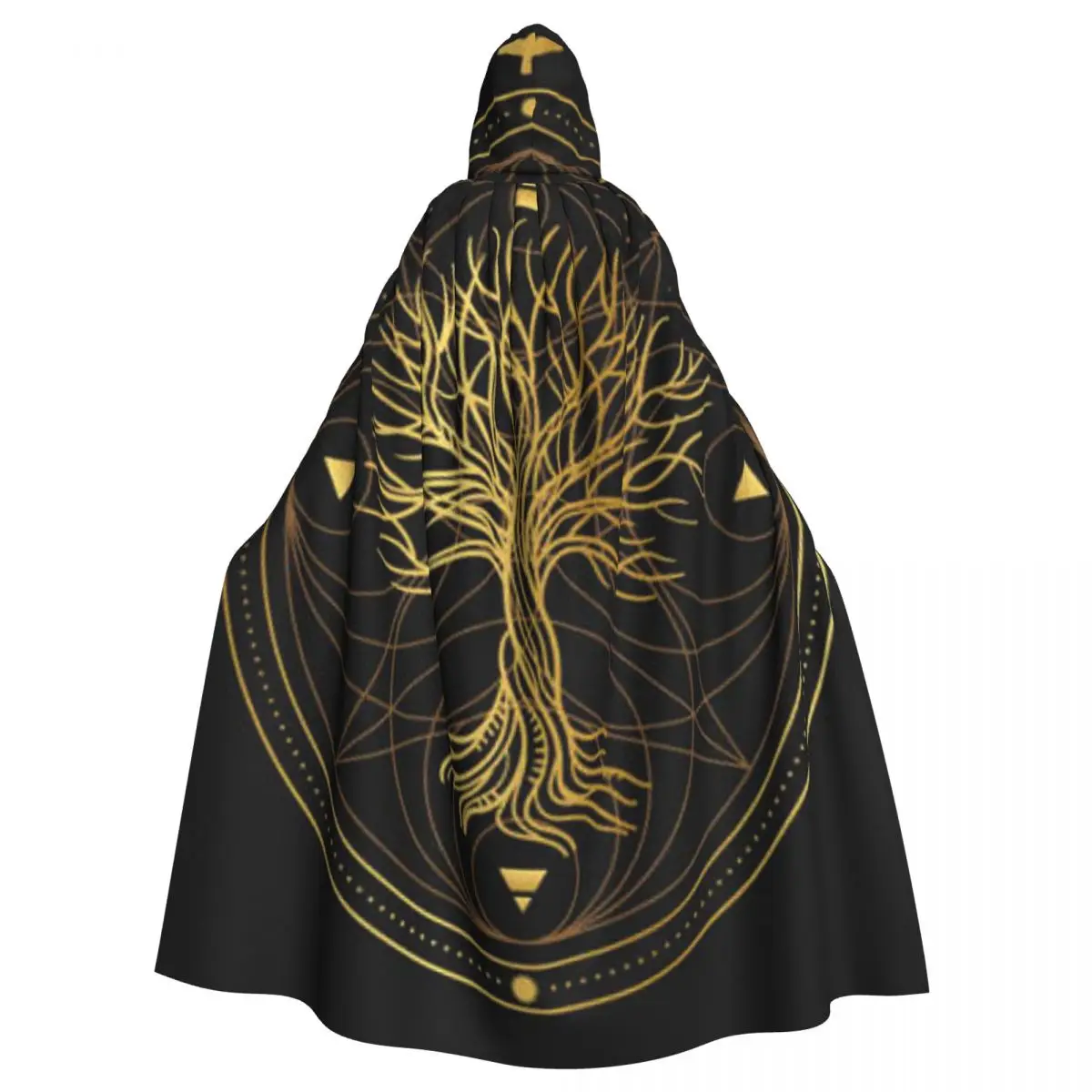 

Adult Cloak Cape Hooded Sacred Tree Circle Medieval Costume Witch Wicca Vampire Elf Purim Carnival Party