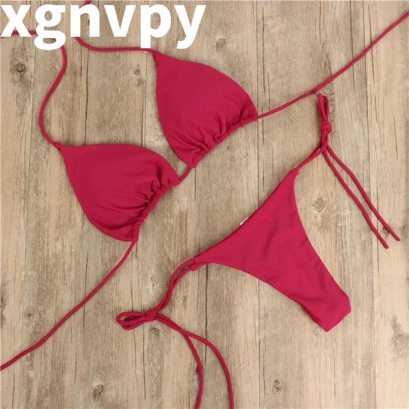 Women Bikini Set Push-up Padded Bra Thong Two Pieces Swimwear