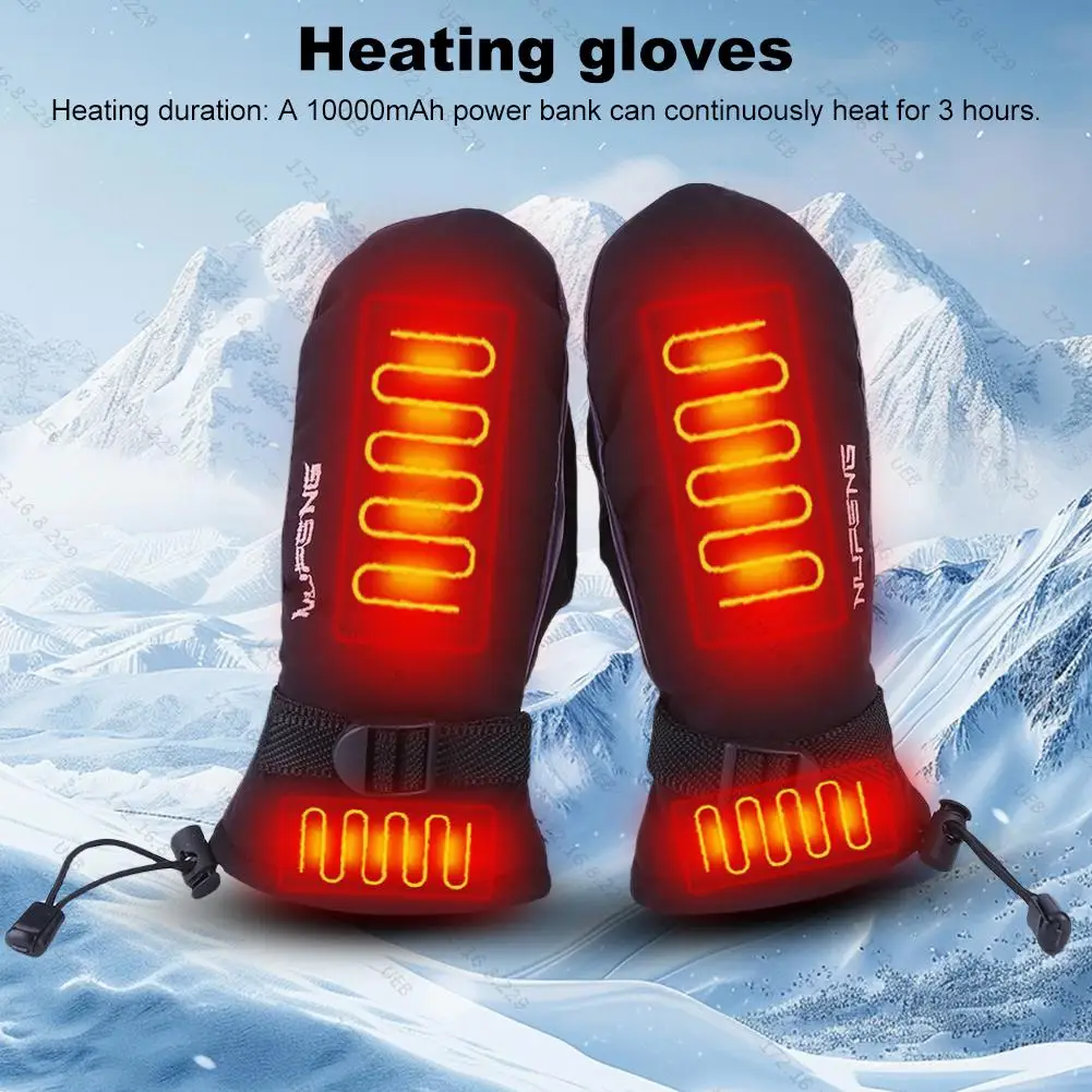 Electric Heated Gloves Motorcycle Winter Moto Heated Gloves Warm Waterproof Rechargeable Heating Thermal Gloves For Snowmobile