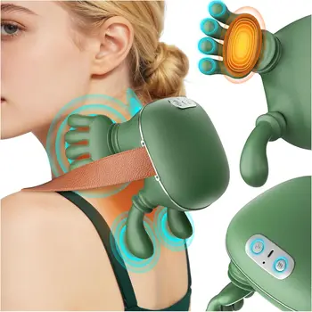 Wireless Neck And Back Massager with Heat 4D Kneading Shiatsu Deep Tissue for Shoulder Cervical Trapezius Kneading Massage