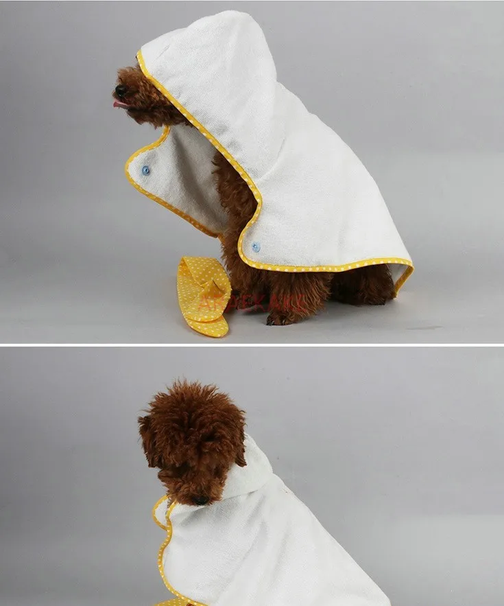 Cute Pet Dog Bathing Towel Bath Towel Dry Body Absorbent Bathrobe