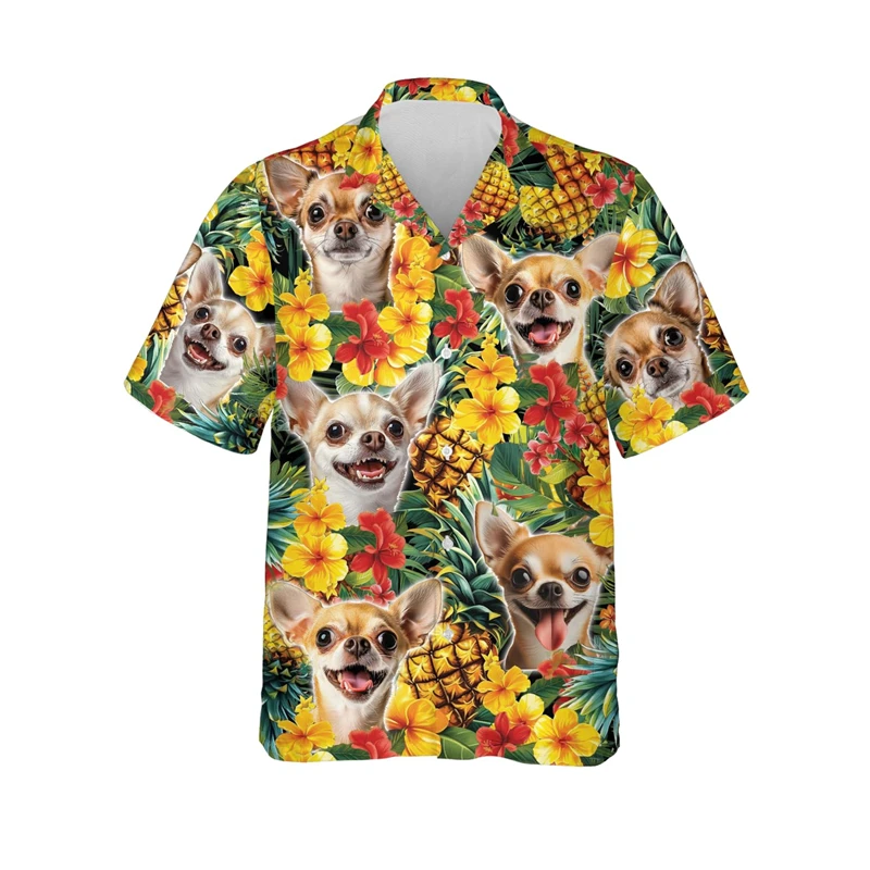 Fashion Rottweiler Graphic Beach Shirt Hawaiian Animal Dog Shirts For Men Pet Beagle Short Sleeve Golden Retriever Blouses Tops