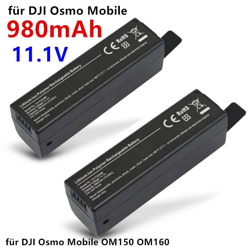 

HB01-522365 Intelligente Batterie für DJI Osmo Mobile 11.1V 950mAh Pro RAW/Osmo OM150 OM160 HandheldGimbalKompatibel HB02-542465