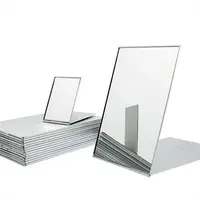 Miroir pliant décoratif en aluminium, miroirs de maquillage rectangulaires pliables, mini miroir de poche compact en métal, outils cosmétiques 1