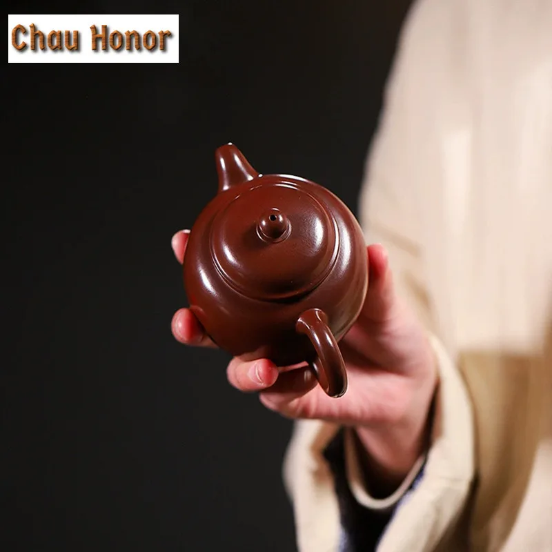 230ml Vintage Yixing Purple Clay Teapots Handmade Pot Raw Ore Purple Zhu Mud Tea Soaking Kettle With Filter Chinese Zisha Teaset