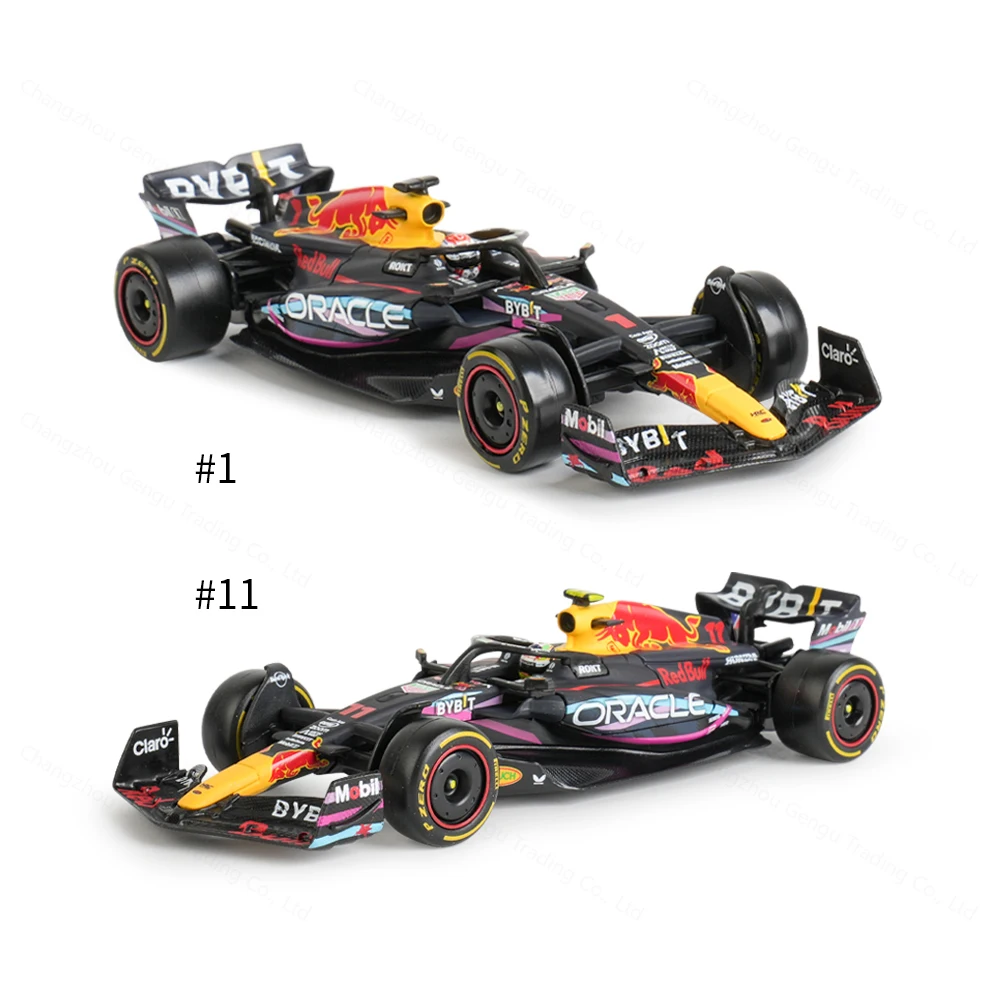 Bburago 1:43 레드 불 2023 마이애미 F1 레이싱 RB19 다이 캐스트 차량 모델, 포뮬러 레이싱 카 장난감, 아크릴 박스