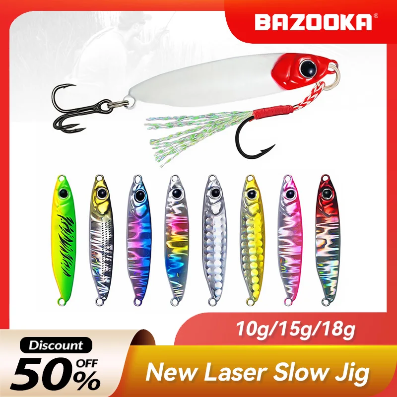 Bazooka Slow Jig Metal Fishing Lure Lead Spoon Trolling Jigging Hard Sinking Artificiale Saltwater Boat Ice Bass Pike Winter Bait